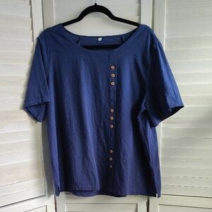 Women's Navy Cotton Top
